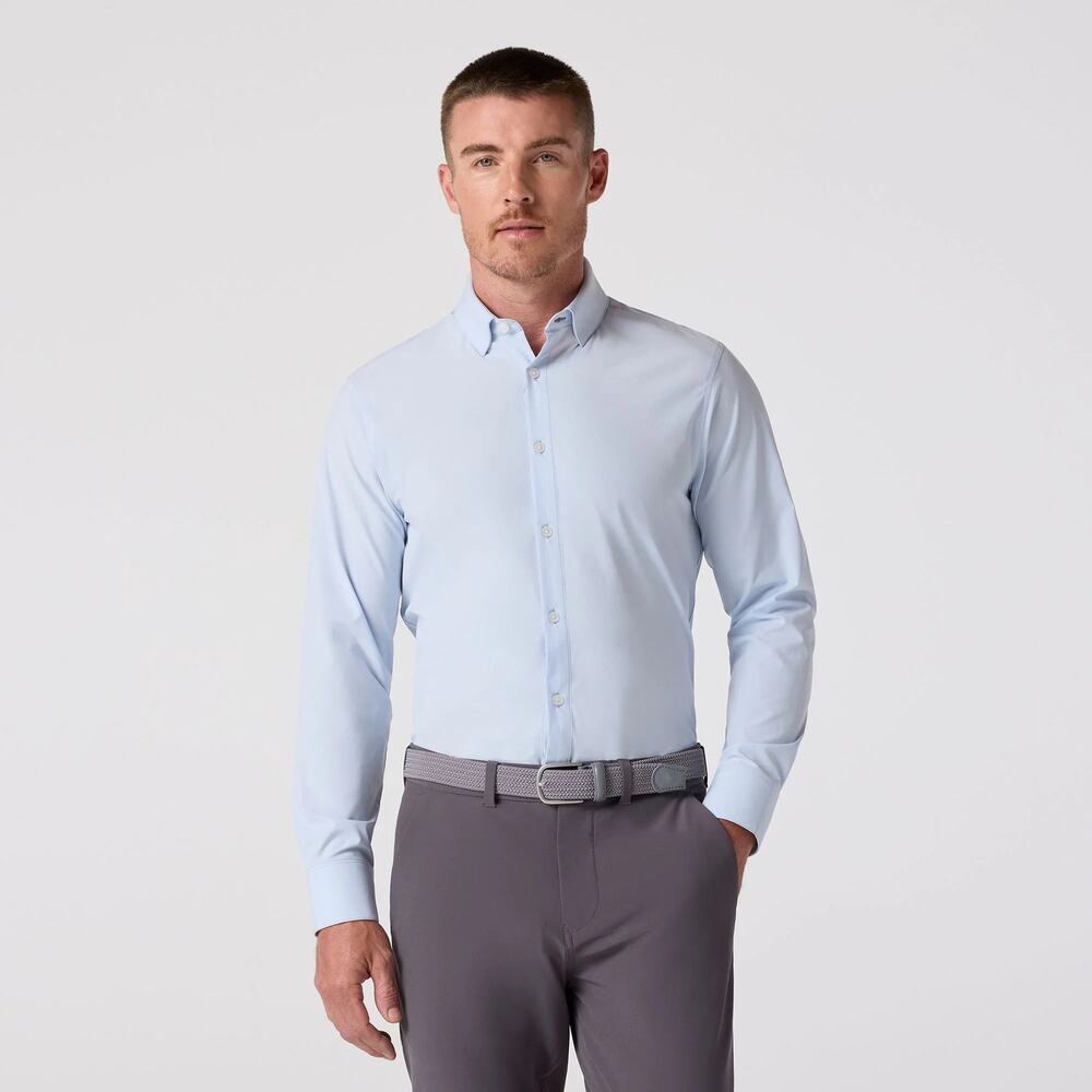 Leeward Long Sleeve Dress Shirt Trim Fit - Solid Light Blue
